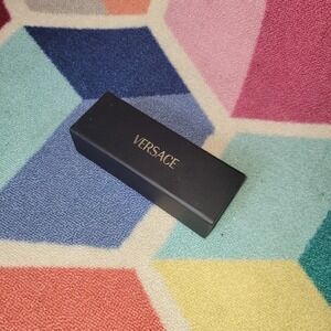 Versace Black Hard Shell Eyeglass Case Magnetic Fold Over Sunglasses Box Logo